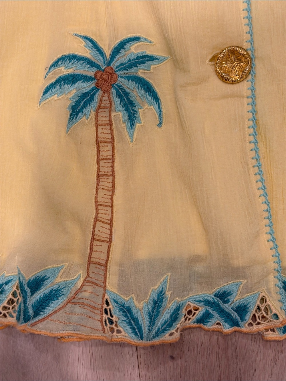 Chasing Unicorns Yellow Mini Dress with Turquoise Embroidery BNWT XS - Picture 6 of 16